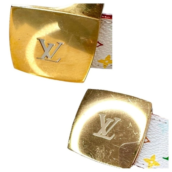 Authentic Louis Vuitton White Multicolor Murakami & Pink Leather & Gold Belt - Picture 15 of 15